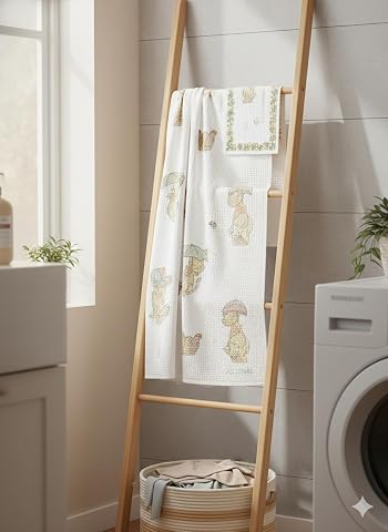 Premium Waffle Cotton Bath Towel for Kids Super Soft & High Absorbency