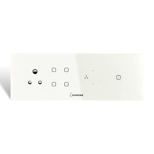 Kamonk 8 Module Custom Plate/Horizontal: (Socket x 1 unit) + (4 Gang x