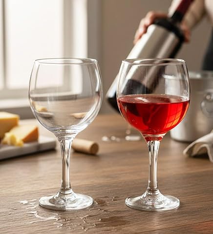 Barone 490 ml Wine Glass Set of 4 from Brazil | Crystal Red & White Wi