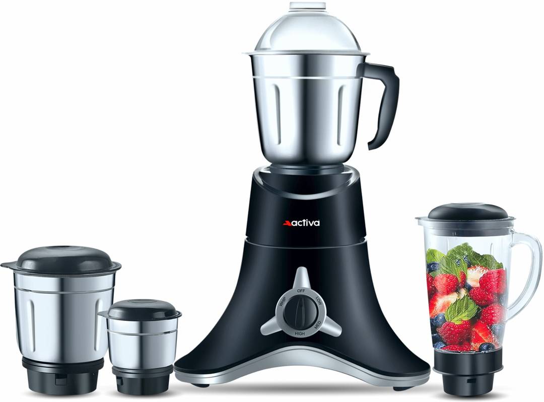 ACTIVA 4 JARS 900 W Juicer Mixer Grinder SUPER CHEF | 4 Jars | Black