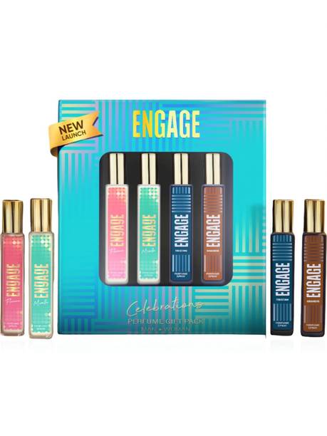 Engage Celebrations Perfume Gift Pack for Men & Women 25ml x4, Long La