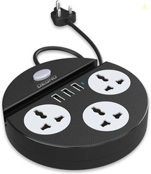DEGNO Power Plate 2500W with USB Charger & Mobile Holder 3AC Socket +