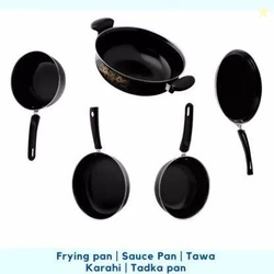 AGGOO Yuva Induction Bottom Non-Stick Coated Cookware Set Ceramic, 5 -