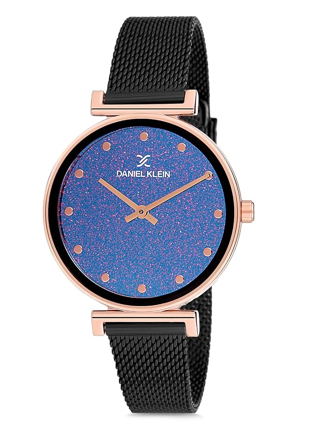 Daniel Klein Analog Black Dial Women's Stainless Steel Watch-Dk12070-4