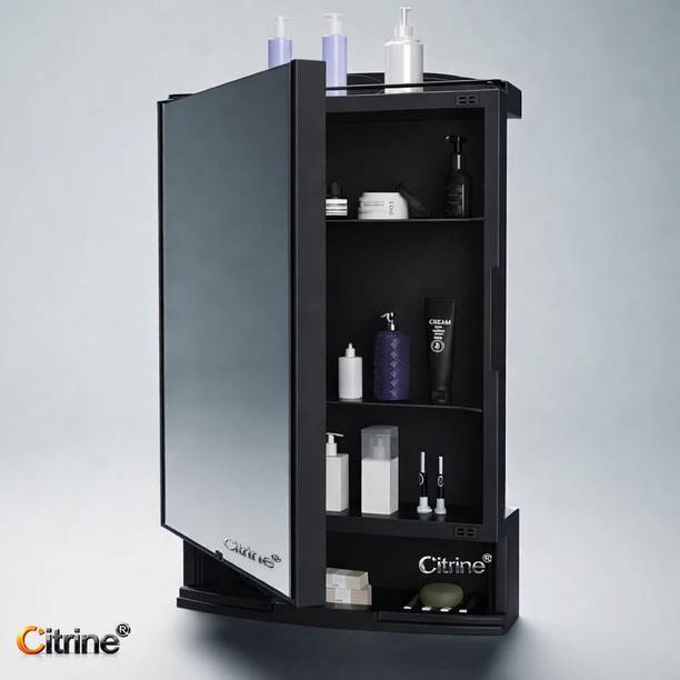 Citrine Black Mirror Bathroom Cabinet with Storage | Wall Mounted Medi