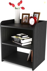 WOOD MINE Engineered Wood Bedside Table Finish Color - BLACK, DIY(Do-I