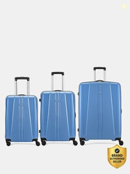 Hard Body Set of 3 Luggage 8 Wheels - INVICTUS - Blue