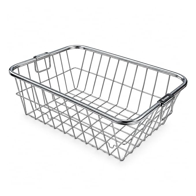 Stainless Steel Dish Drying Rack for Kitchen Sink  Large Rectangular W