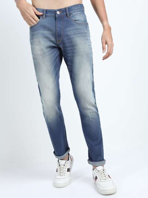 KETCH Men Slim Mid Rise Blue Jeans