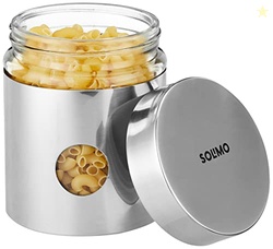 Amazon Brand - Solimo Drip Window Steel Jacketed Glass Jar | Set of 6