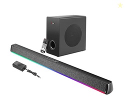 Hydra BOOMBAR 2.1 Channel Soundbar with Wired Subwoofer, 180W, 3D Surr