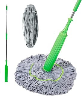2-in-1 Self Wringing Floor Mop  Durable Plastic, Multicolor, EasyGrip