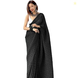 Pure Georgette Printed Crush Saree for Women.