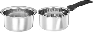 Amazon Brand - Solimo - 2 Pcs Stainless Steel Cookware Set - (Tope 18