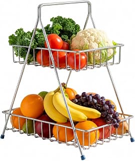 Counter Top 2-TierFruit & Vegetable Basket For Dining Table, Centre Ta