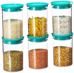 Homeor Plastic Storage Jar and Container Set I Air Tight & BPA Free St