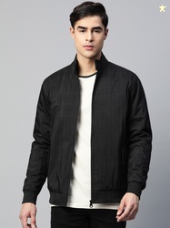Pierre Carlo Men Checked Bomber Jacket