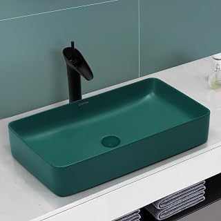 Plantex Ceramic Basin/Tabletop Wash Basin for Bathroom/Rectangle Over