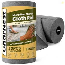 GharNest Microfiber Cleaning Cloth Roll, 20Pcs, 4000 Times Washable -
