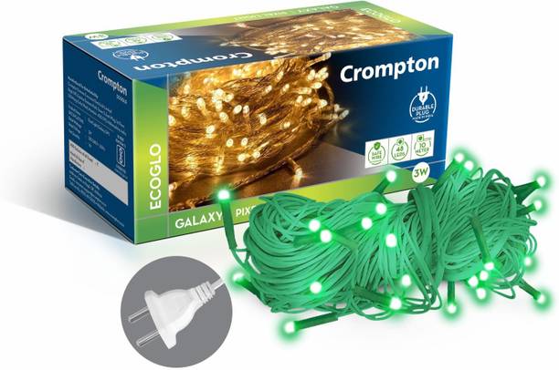 Crompton 48 LEDs 10 m Green Steady String Rice Lights Pack of 1