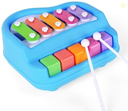 ARIZON 2-in-1 Baby Piano & Xylophone with 5 Vibrant Keys toy for Kids