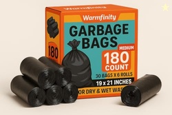 Warmfinity Garbage Bag Medium 19 x 21 Inches | 180 Count | 30 Bags X 6