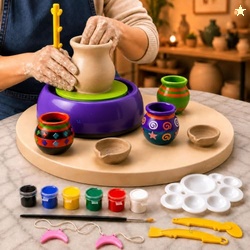 GRAPHENE Pottery Wheel Clay DIY Kit for Kids Battery Operated Pottery