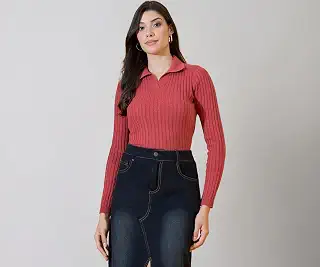 98 Degree North Women Spread Collar Sweater-G1571-BLACK