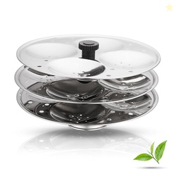 Jensons Premium Stainless Steel 3 Idli Plates - 12 Idlis/Idli Stand fo