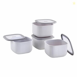 Amazon Basic Plastic Elegant Square Storage Containers Food Grade Set