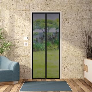 Amazon Brand - Solimo Fiberglass Magnetic Mosquito Net Screen Door - H