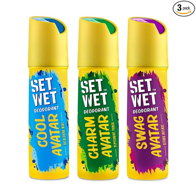 SET WET Deodorant Spray Perfume Cool, Charm & Swag Avatar for men, 150