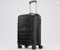 Aristocrat Liberty 8-Wheel Cabin Size Hard Case Trolley Bag, Jet Black