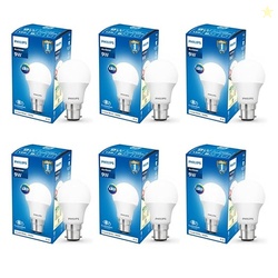 Ace Saver 9 Watt LED Bulb, Base B22 (Cool Day Light), Pack of 6
