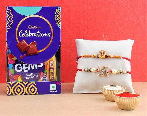 SFU E Com Cadbury Celebration Chocolates | Set of 2 Rakhi with Chocola