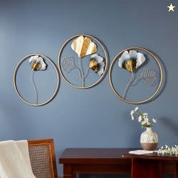 Amazon Brand Solimo Set of 3 Handcrafted Iron Ring Multicolor Wall Dco