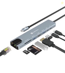 Portronics Mport 8 USB-C USB Hub/Docking Station(8-in-1) with 4K 30Hz