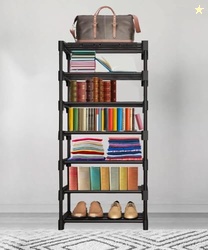 SUBEKYU Plastic Book Shelf for Home, Books Holder and Organizer, 1 Pac