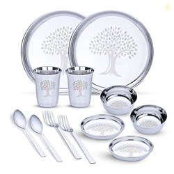 Limetro Steel Stainless Steel Dinner Set for 2 Persons | Complete Indi