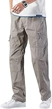 THE FEBZA Mens Cargo Pants | Casual Cotton Cargo Trousers for Men | Re