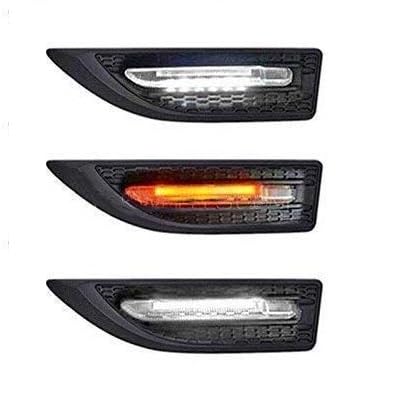 Aksmit Car Side Fender Light with 3 Colour Led Indicator Light (Black)