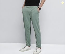 Indian Garage Men's Slim Fit Mid-Rise Trousers Features Four Side Pock