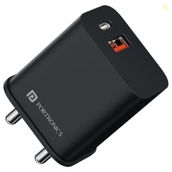 Portronics Adapto 20 Type C 20W Fast PD/Type C Adapter Charger with Fa