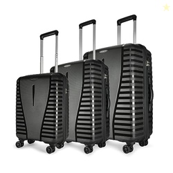 Aristocrat Airpro Set of 3 (Cabin+Medium+Large) Trolley Bags, Jet Blac
