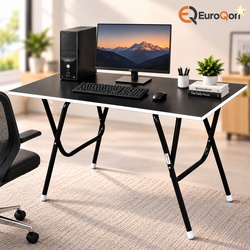 EuroQon Workstation Foldable Engineered Wood Computer Desk (Modular, F
