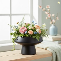 Xtore Sculptural Matte Ceramic Bonsai Planter for Indoor & Tabletop Dc