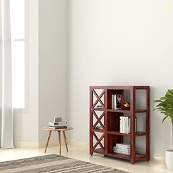 Amazon Brand - Solimo Salford Solid Sheesham Wood Bookshelf with 3 She