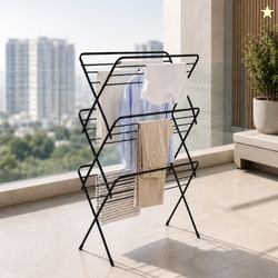 Lifelong Foldable Alloy Steel Cloth Drying Stand for Balcony|3-Tier He