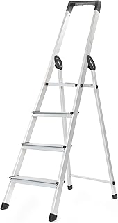 Bathla Prime 4 - Step Foldable Aluminium Ladder for Home with Multi-Ut