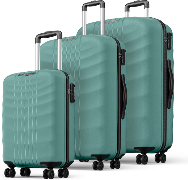 Safari Hard Body Set of 3 Luggage 8 Wheels - LIFT 55/66/75 4W SAGE GRE